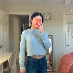 Light Blue Cropped Long Sleeve